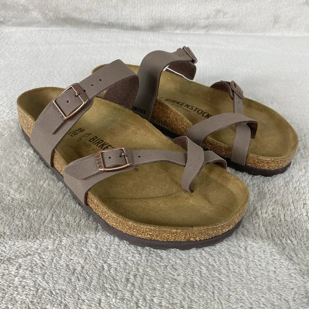Birkenstock Mayari Sandals Womens US 8 EU 39 Mocca Birko-Flor Regular Fit NEW